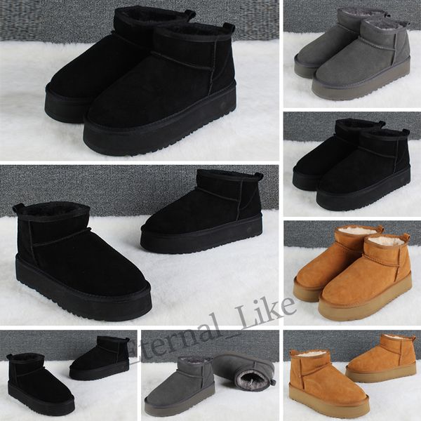

women snow boots shoes boot women 's fashion winter classic mini ankle short ladies girls booties grey chestnut navy blue a4