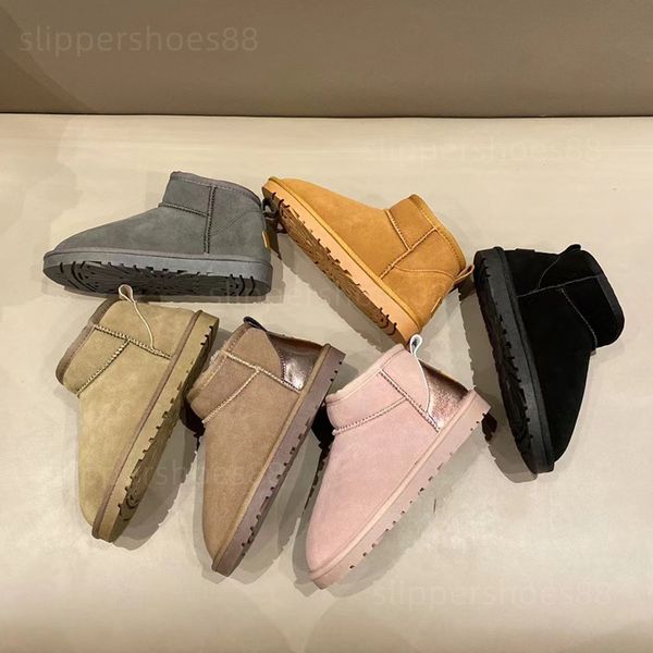 

australia women snow boots uggly boot mini leather chunky flat designer shoes black grey fashion classic ankle short booties womens ladies b