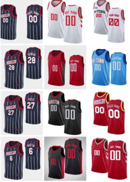 

75th custom jersey houston''rockets''men women youth 28 alperen sengun hakeem 34 olajuwon daniel 27 theis kenyon 6 marti, Black