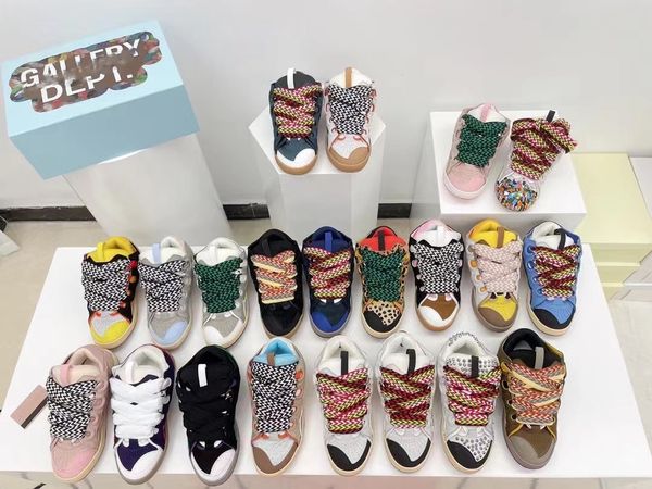 

designer leather luxury curb dept blue grey shoes men lanvines sneaker beige yellow black purple light blue gum pink white ivory brown women