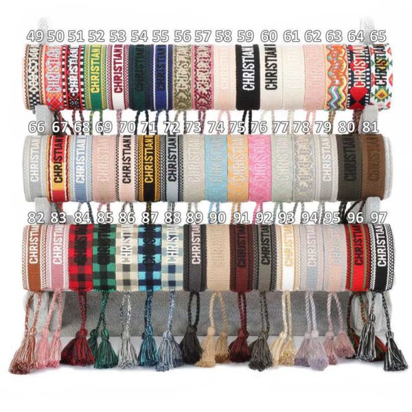 

luxury women's fashion bracelets d brand designer bangle embroidery wrist rope bohemia tassel hand woven bracelet men's girl simpl, Golden;silver