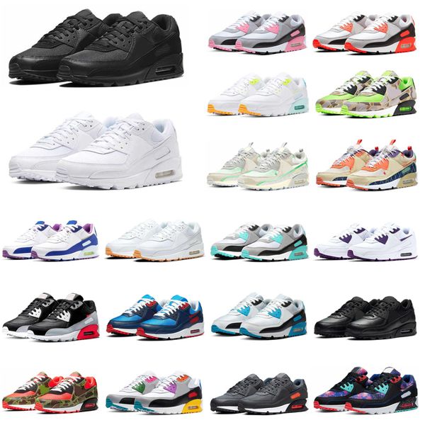 

for mens running shoes 90 90s women trainers designer sneakers hundred hollowed leather triple black rose pink eur 36-45