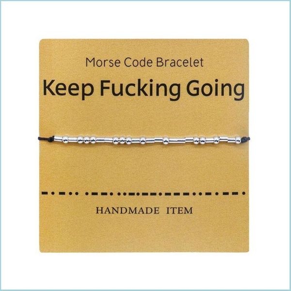 

pendant necklaces korean version morse code bracelet rice bead set character paper card drop delivery 2022 jewelry necklaces pendants dhai6, Silver