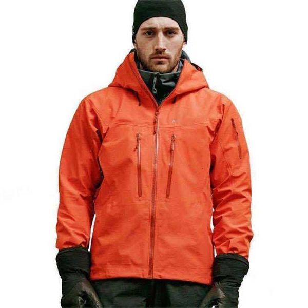 

sports brand arc outdoor jacket men's lightweight waterproof breathable hooded three-layer composite rubber, Black;brown