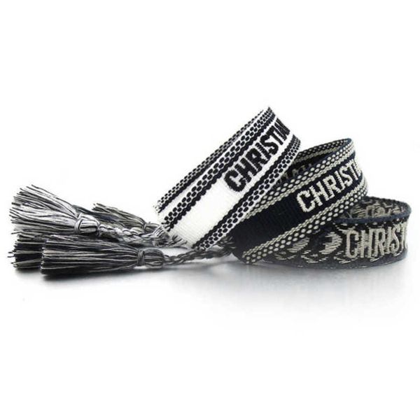 

women's luxury fashion bracelets brand d bangle jewelry designer letter hand woven bracelet simple wrist bohemian rope trinket men girl, Golden;silver