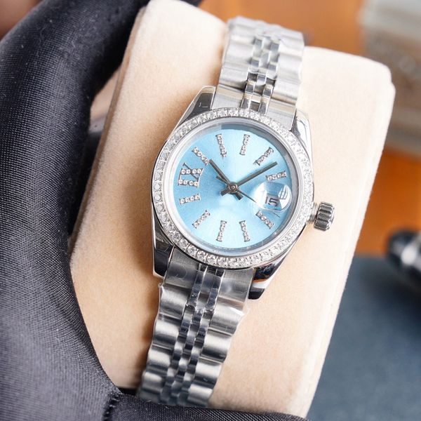 

women watch 28mm automatic mechanical watch for men fashion wristwatch stainless steel montre de luxe business wristwatches design, Slivery;brown