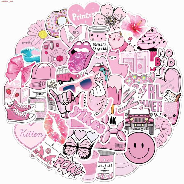 

new outdoor games waterproof 10/30/50pcs pink vsco cute girl stickers aesthetic skateboard lapguitar graffiti luggage car sticker waterproof