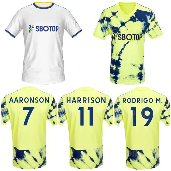 

bamford away leeds unitedes soccer jerseys raphinha harrison yellow shirt 2022 2023 james meslier player fans uniforms men kids goalkeeper f, Black;yellow
