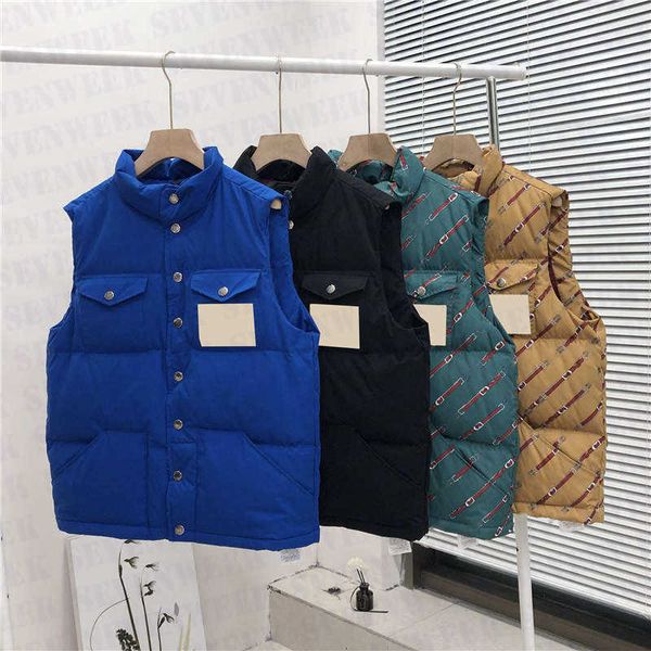 

letters print mens down vest fur coats for men and women winter outdoor warm lovers jackets high quality, Black