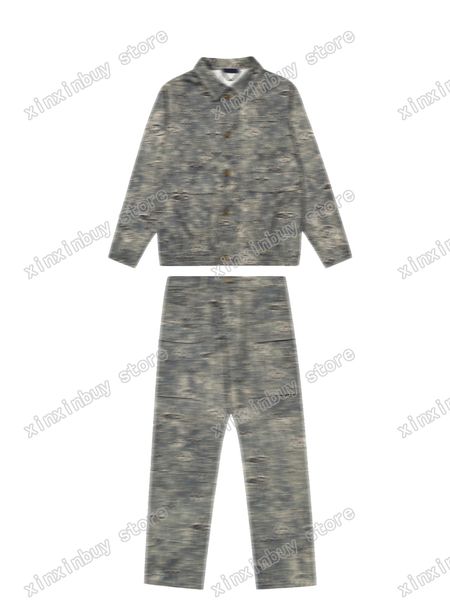 

xinxinbuy designer coat jacket men sets wash denim paris lapel neck women black gray xs-2xl, Black;brown