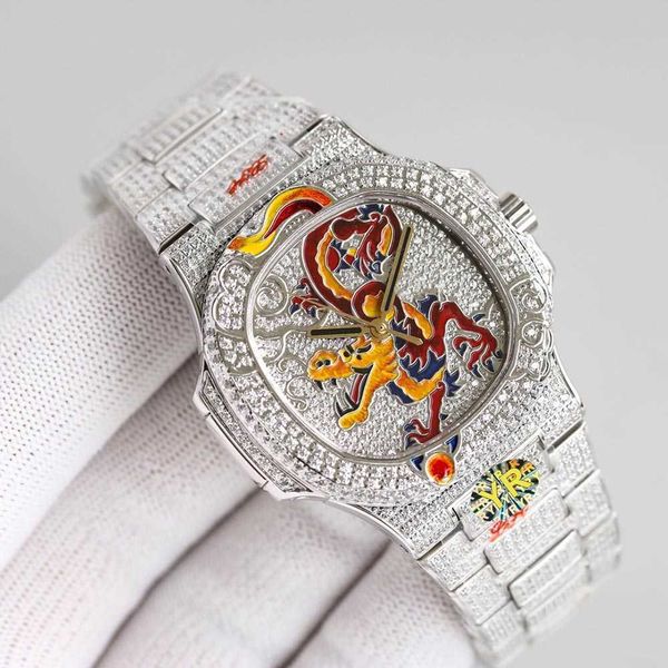 

2023wristwatches mens watch diamond watch y automatic mechanical wristwatch stainls steel strap s, Slivery;brown