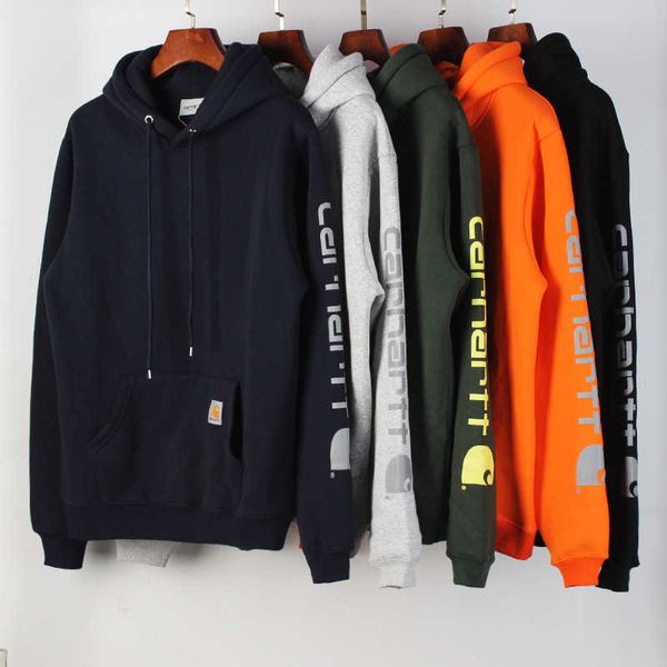 

carhart designer hoodie mens sweatshirt technology fleece hooded sweater men women pullover jacket hip hop loose hoodies, Black