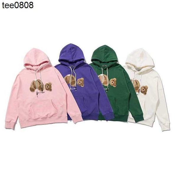 

palm hoodies angels decapitated bear plush men's and women's loose sweatshirt tide coat it sells well in america, Black
