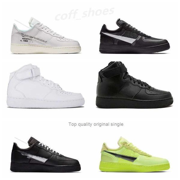 

2021 off quality af1 sports running shoes classic classical high and low black bheat white men women forcing skate sneakers kn01