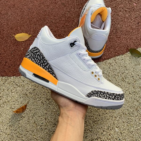 

with box 3 3s mens basketball shoes laser orange white cement grey black high cut men trainers sports sneakers ck9246-108 og quality 7-12