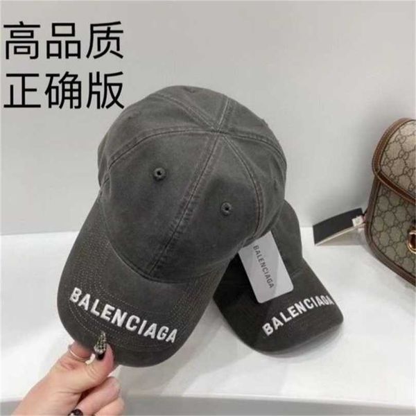 

new designer ball balenciga caps paris home baseball cap original single embroidery wash denim cotton cap old sun protection and sunshade hi, Blue;gray