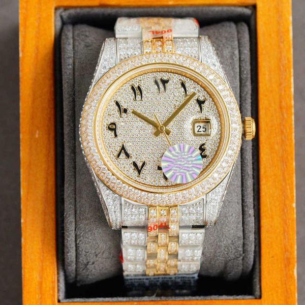 

3p1c wristwatches shiny diamond watch mens watch automatic mechanical wristwatch 41mm sapphire dign diamond-strap mo, Slivery;brown