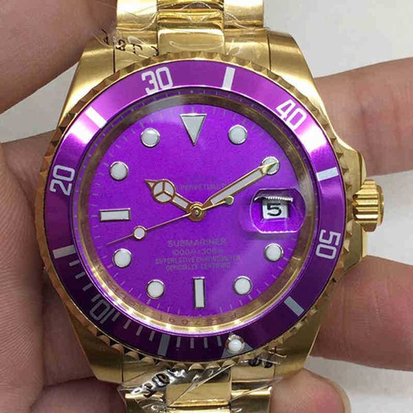 

rolxes superclone es 4130 3k n c date 7750 9001 aaaaa luxury mens mechanical watch automatic gold purple steel belt full machinery swiss, Slivery;brown