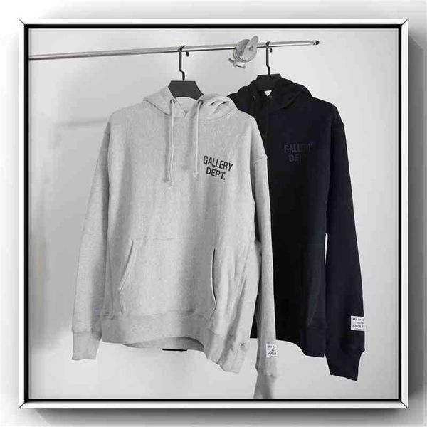 

galery dept classic hoodie alphabet print basic vintage sweater246z, Black