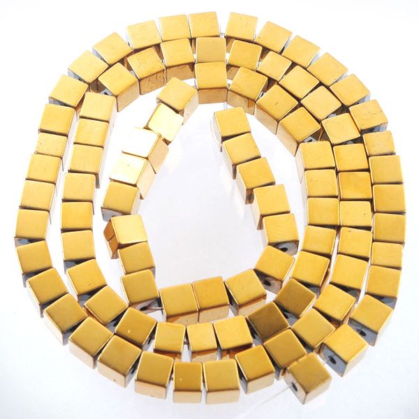 

gold natural hematite materials stone spacer beads square charmy cube for jewelry making diy necklace accessories bl327, Black