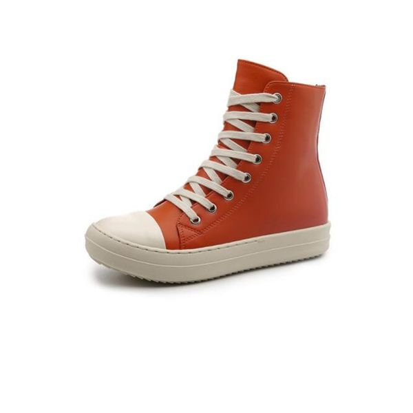 

woman knee high leather boot fashion chunky heel man booties zipper ro boot for women men, Black