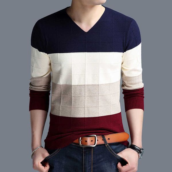 

men's sweaters fashion v-ne all-match spliced knitted color korean sweater cloing 2022 autumn new casual pullovers loose warm g221018, White;black
