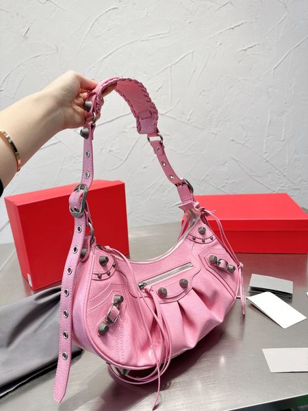 

le cagole quality 2022 women lady le cagole motorcycle shoulder bags luxury designers genuine leather crossbody clutch wallet purse pochette