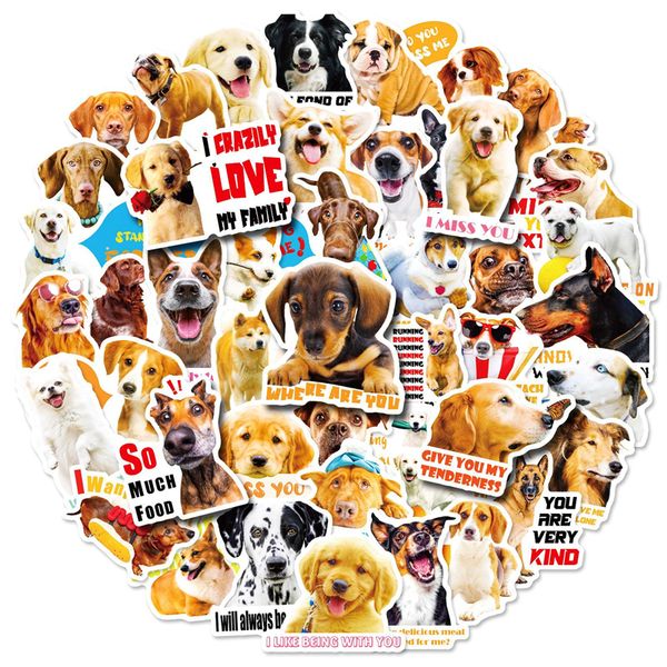 

50pcs cute dog animal stickers for kids teens vinyl waterproof sticker for lapbumper skateboard water bottles computer phone bp-300