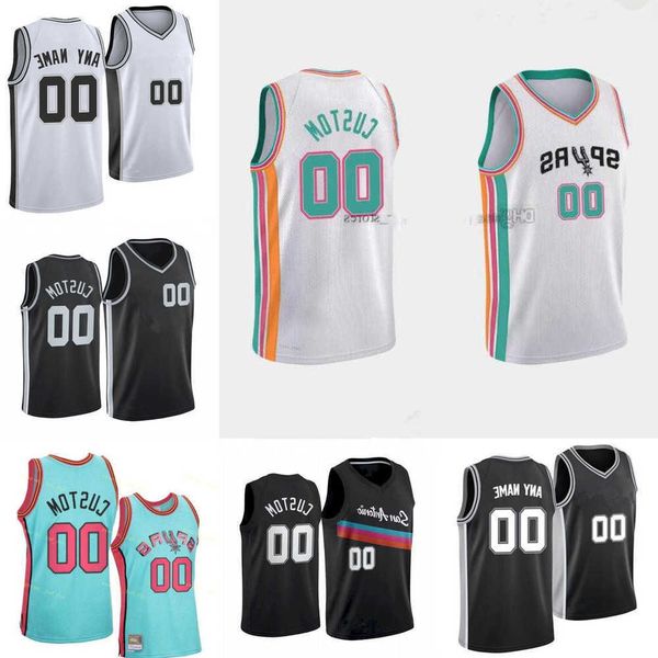 

basketball jerseys 75th custom men women youth san antonio''spurs''tim 21 duncan's david 50 robinson tony 9 parker, Black;red