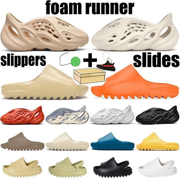 

slides shoes slippers men women sandals platform sneakers foam runner orange ararat khaki desert sand resin bone kid slide slipper san lpp, Black