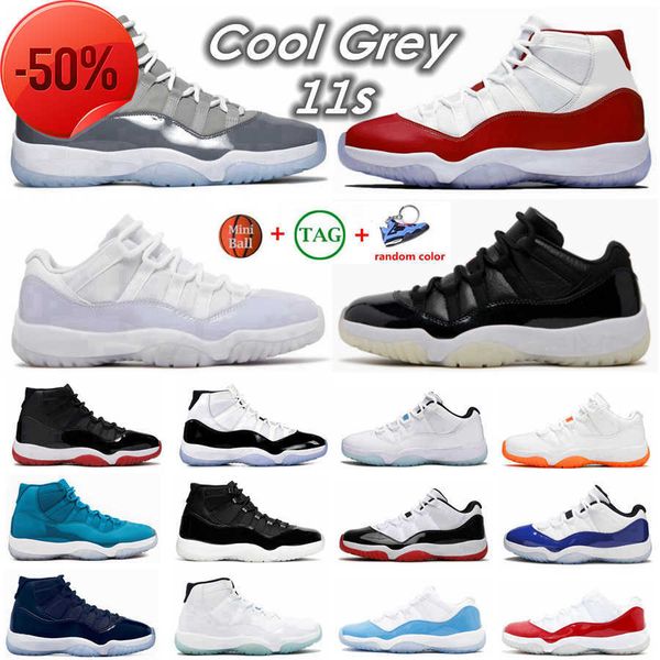 

boots cherry cool grey mens jumpman 11 11s basketball shoes bred jubilee midnight navy sneakers 72-10 legend blue concord pure violet sports, Black