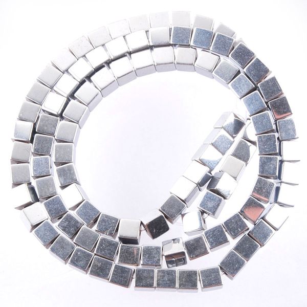

silver natural hematite materials stone spacer beads square charmy cube for jewelry making diy necklace accessories bl324, Black