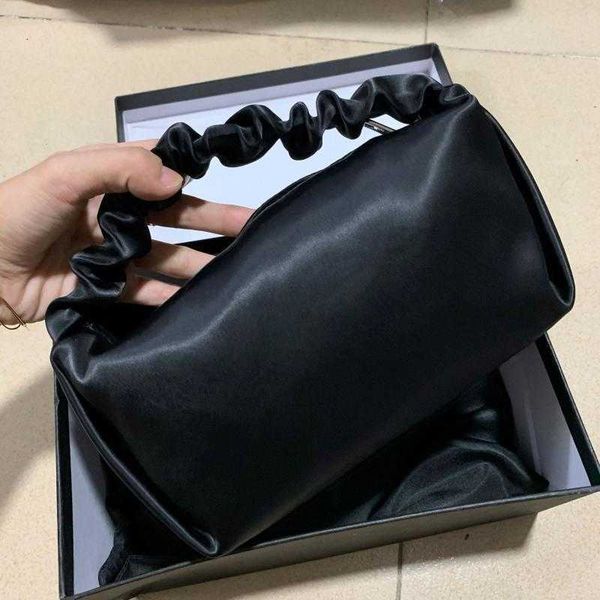 

evening bag vintage pleated women's bags high qquality silk satin hand for women 2021 pillow clutch handbag casual solid tote c0308
