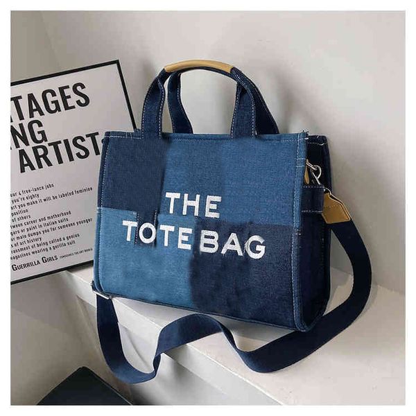 

shoulder bags evening bags fashion patchwork denim tote bag designer letters women handbags luxury shoulder crossbody bags casaul big 221106