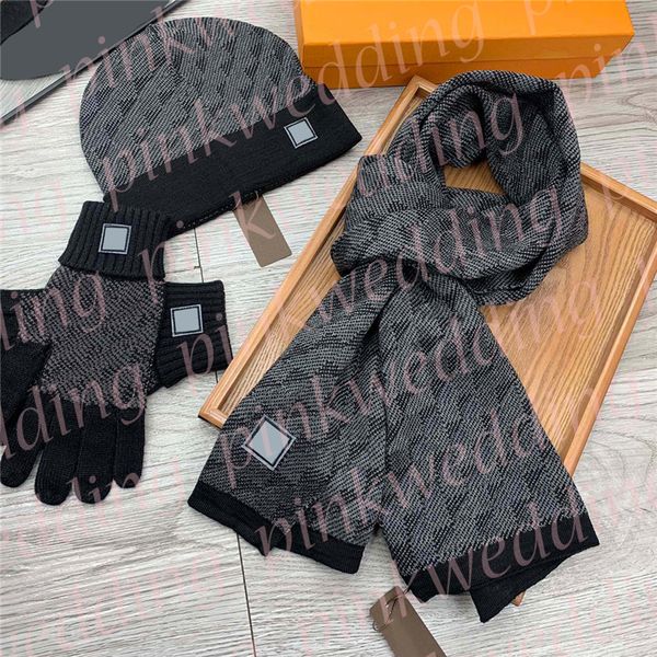 

classic plaid scarves set thick wool gloves winter outdoor warm knitted hats fashion designer cashmere gloves, Blue;gray