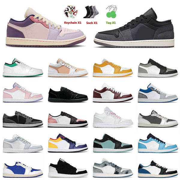 

2022 fashion men basketball shoes 1 1s low easter craft inside out black royal yellow neutral grey mens women jorda j1 trainers sneakers 36-, White;red
