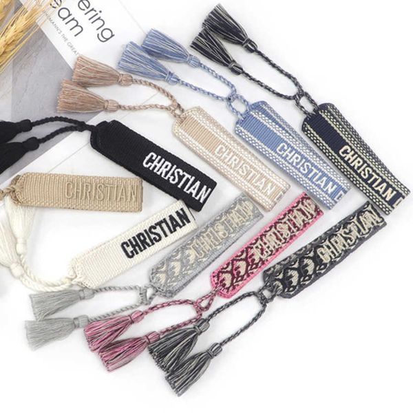 

luxury fashion women's bracelets d brand bangle jewelry designer handmade braided embroidered bracelet girl woven men's fabric tas, Golden;silver