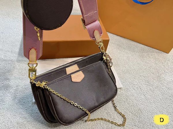 

designer 3-in-1 shoulder bag leather vintage pattern crossbody famous brand handbag purse new messenger bag clutch