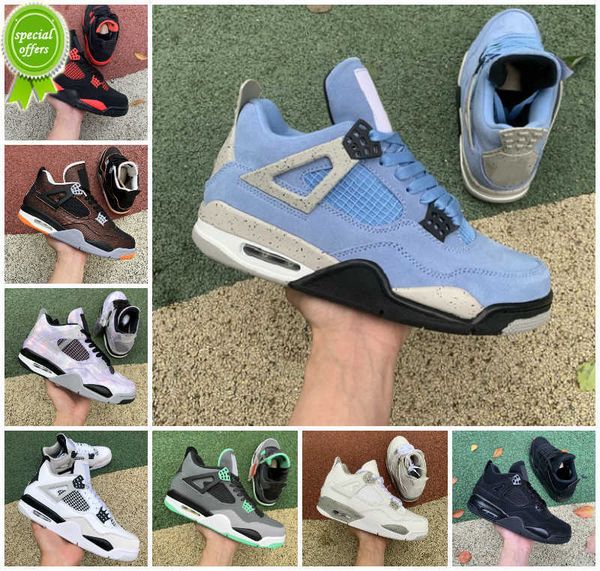 

jumpman university blue 4 4s og basketball shoes mens women zen master sail white oreo red thunder bred cool grey what the infrared military, Black