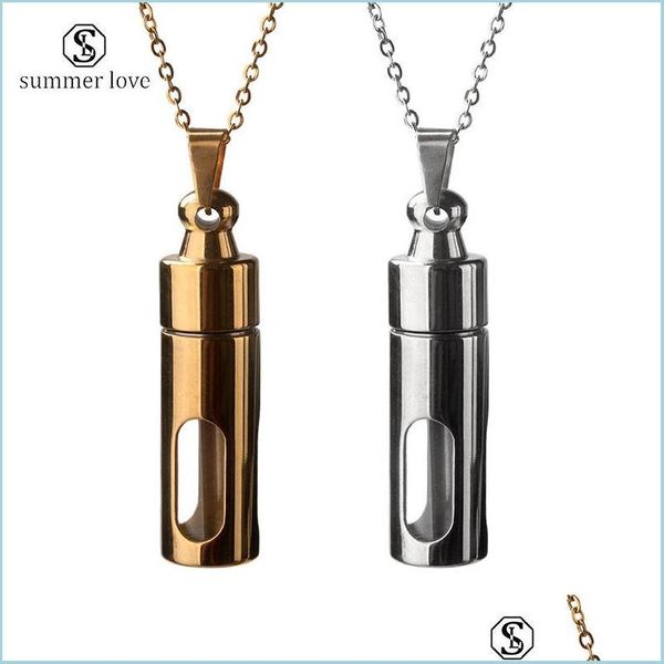 

pendant necklaces new arrival stainless steel empty cremation urn pendant necklace couple gold sier screwable per bottles valentines dhst3, Silver