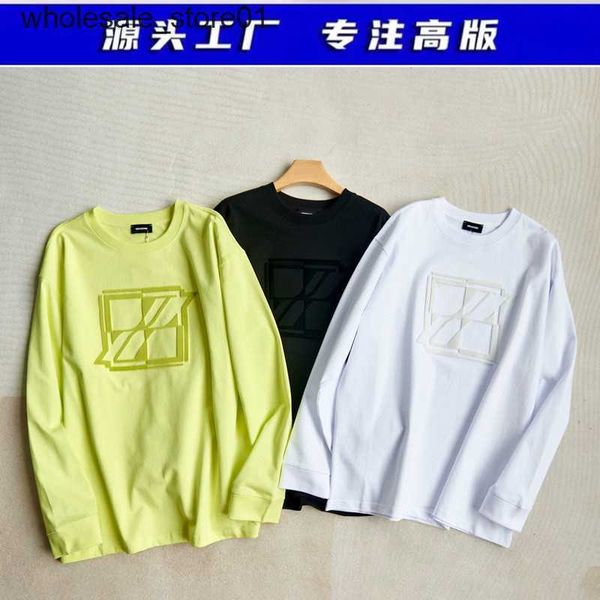 

new men's hoodies designer sweatshirts we11done embroidery welldone chest square long sleeve sweater fashion hoodie, Black