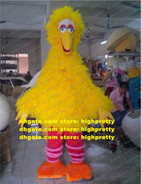 

rhubarb bird yellow big bird mascot costume cartoon character outfit suit party hard party down thanks will zz7859, Red;yellow