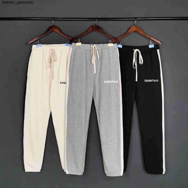 

designer new side stripe essential loose double line bieber pants, Black