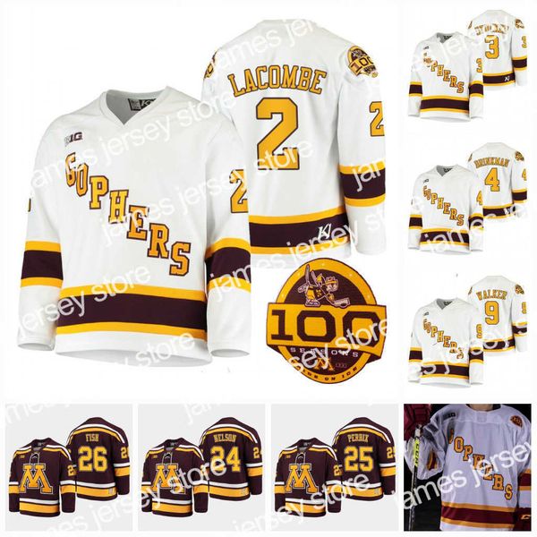 

college hockey wears 2020 100th season the minnesota golden gopher justen close jackson lacombe robbie stucker ben brinkman matt denman mike, Black
