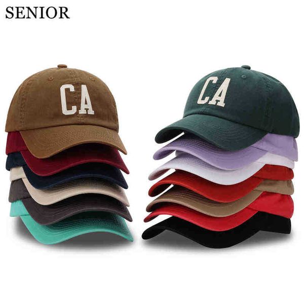 

ca letter spring embroidery couple baseball cap solid color fashion men women sun hat casual women baseball cap hip-hop hat 2022 g221018, Blue;gray