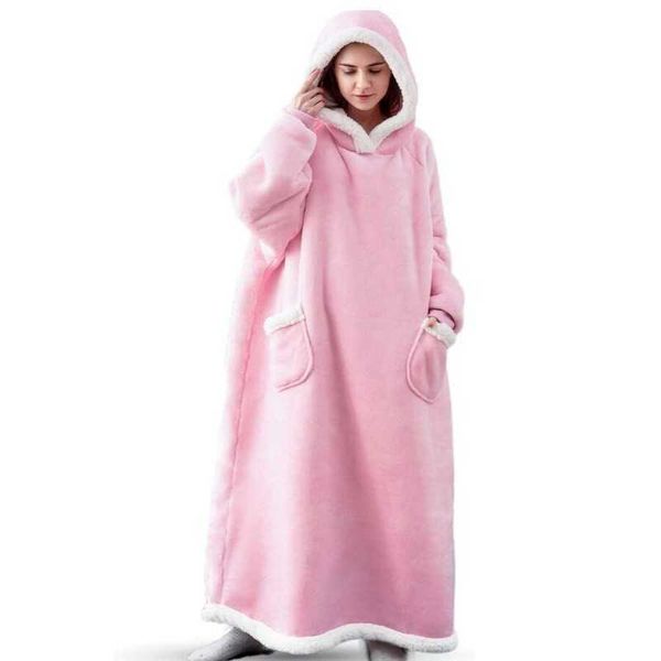 

others apparel oversized wearable blankets pink hoodies blanket couple outfit warm sweatshirt super long flannel giant tv red blanket xmas g, Black;white