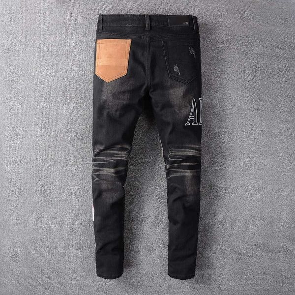 

arrivals 2022 new amirs mens luxury designer denim jeans holes trousers jean coolguy biker pants man clothing #615 amirs ilbx, Blue