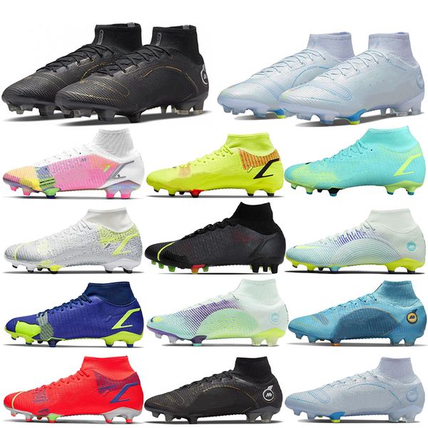 

2022 soccer shoes mercurial superfly 8 elite fg speedflow world cup mens original dream speed football boots high ankle cleats
