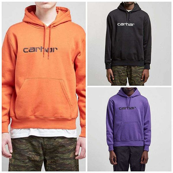 

carhart designer hoodie mens sweatshirt technology fleece hooded sweater men women pullover jacket hip hop loose hoodies 001, Black