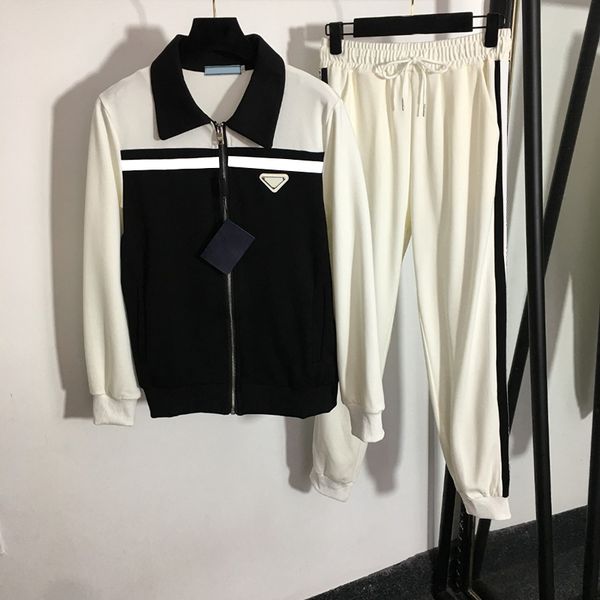 

creative weave sport tracksuits trendy lapel neck jackets trousers 2 colors cotton zipper two piece set, Gray